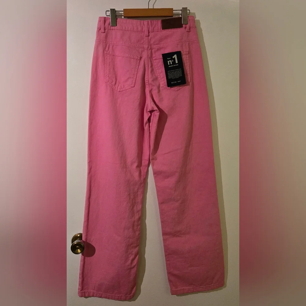 Noisy May Pink Wide Leg Jeans Amanda Style Size 26 x 32 - Picture 7 of 13